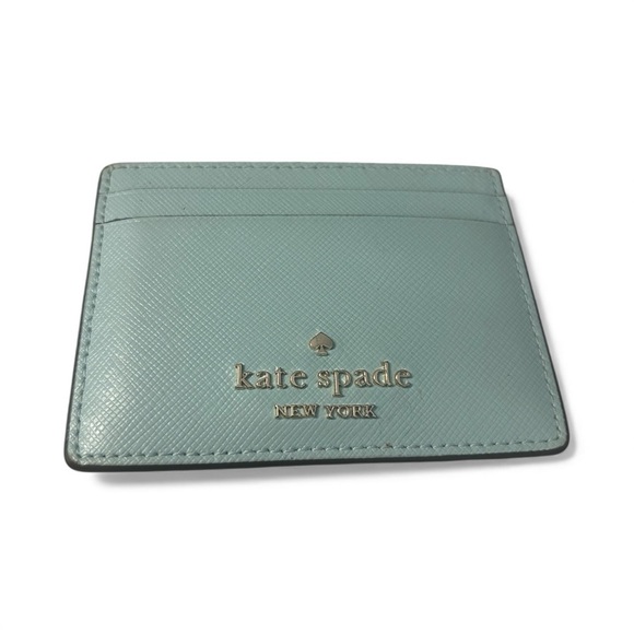 kate spade Accessories - Kate Spade Madison Small Slim Card Holder Blue Glow Saffiano Leather pre loved